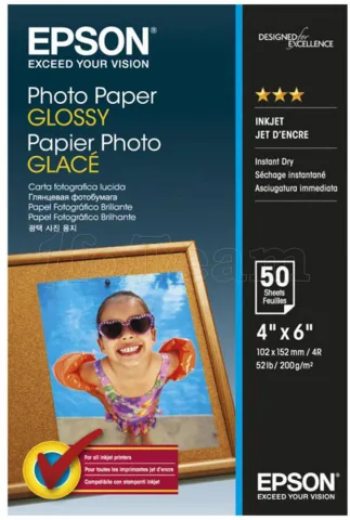 Photo de Papier Photo EPSON glacé 200g/m² - 50 feuilles 10x15 cm