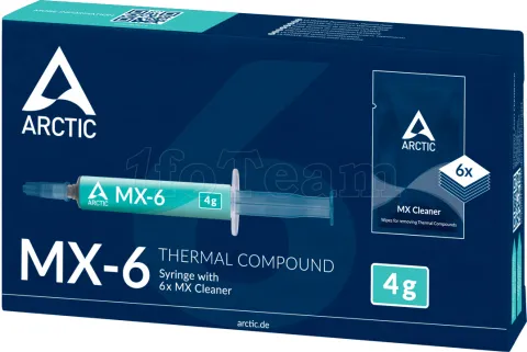 Photo de Pâte Thermique Arctic MX-6 - 4g avec nettoyants