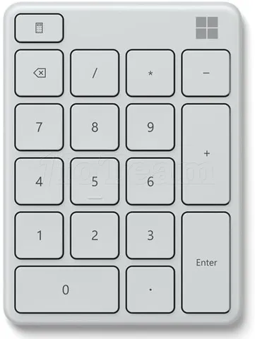 Photo de Pavé Numérique sans fil Bluetooth Microsoft Number Pad (Blanc)