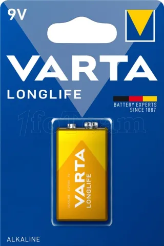 Photo de Pile Alcaline Varta Longlife type E-Block (6LR61) 9V