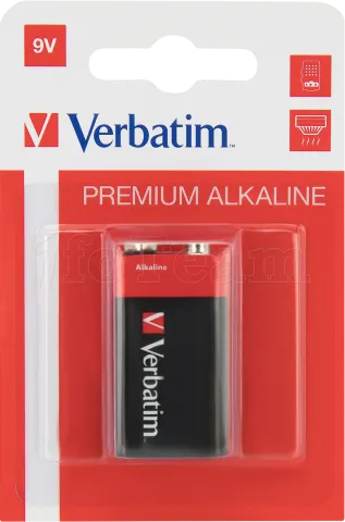 Photo de Pile Alcaline Verbatim Premium R9 (6LR61) 9V