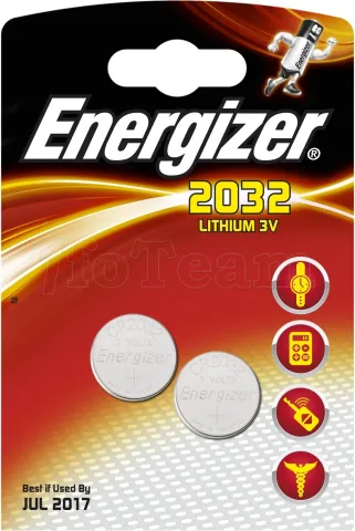 Photo de Pile plate Energizer CR2032 3V Pack de 2
