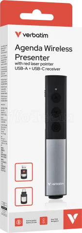 Photo de Pointeur Laser sans fil Verbatim Agenda Wireless Presenter (Noir)
