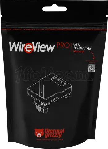 Photo de Prise 1x 12VHPWR Thermal Grizzly WireView Pro GPU Normal avec mesure de la consommation