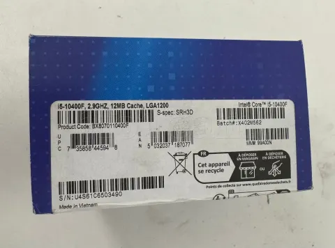 Photo de Processeur Intel Core i5-10400F (4,3 Ghz) LGA 1200 - Sans iGPU - S/N U4S61C6503490 - ID 223393