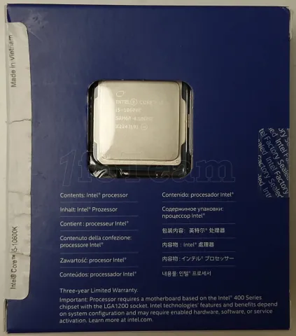 Photo de Processeur Intel Core i5-10600K Comet Lake (4,1Ghz) - SN U20K8U3402907 - ID 200825