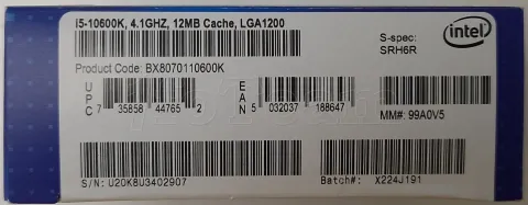 Photo de Processeur Intel Core i5-10600K Comet Lake (4,1Ghz) - SN U20K8U3402907 - ID 200825