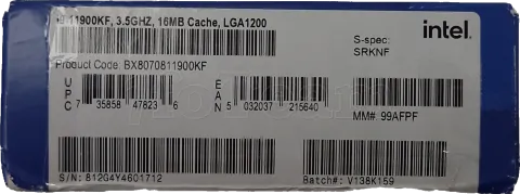 Photo de Processeur Intel Core i9-11900KF Rocket Lake (3,5Ghz) (Sans iGPU) - SN 812G4Y4601712 - ID 199003