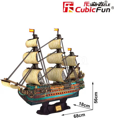 Photo de Puzzle 3D CubicFun - Le San Felipe de l'Invincible Armada (248 pièces)
