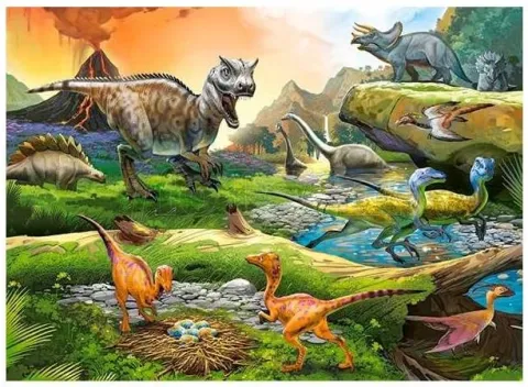 Photo de Puzzle Castorland - Le Monde des Dinosaures (100 pièces)