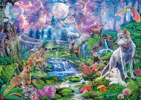 Photo de Puzzle Clementoni - Faune au clair de lune (3000 pièces)