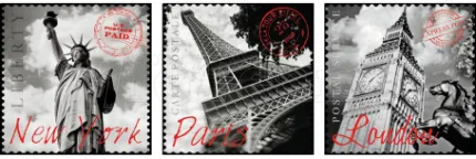 Photo de Puzzle Educa - 3 Grandes Villes (3x500 pièces)