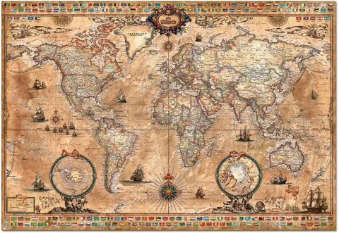 Photo de Puzzle Educa - Carte du monde Historique (1000 pièces)