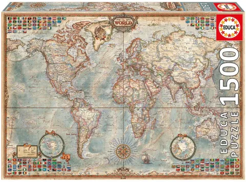 Photo de Puzzle Educa - Carte Politique du monde (1500 pièces)