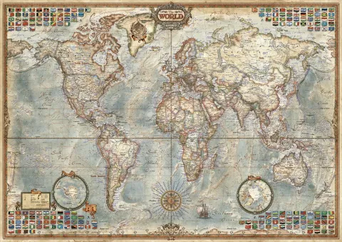 Photo de Puzzle Educa - Carte Politique du monde (1500 pièces)