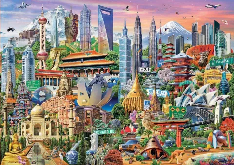 Photo de Puzzle Educa - Gratte-ciels d'Asie (1500 pièces)