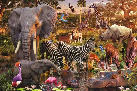 Photo de Puzzle Ravensburger - Animaux du Continent Africain (3000 pièces)