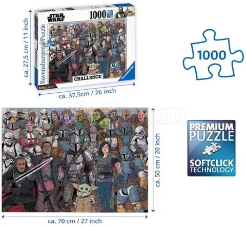 Photo de Puzzle Ravensburger - Challenge : Baby Yoda / Star Wars Mandalorian (1000 pièces)