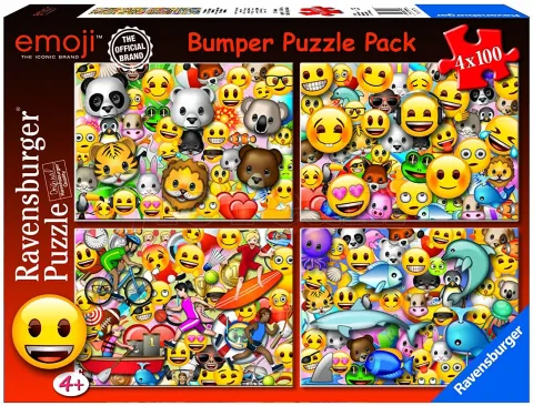 Photo de Puzzle Ravensburger - Emoji (4x100 pièces)