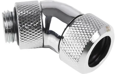 Photo de Raccord à 45° à compression pour Tube Ø13mm - G1/4 Alphacool Eiszapfen (Argent)
