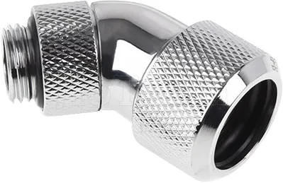 Photo de Raccord à 45° à compression pour Tube Ø16mm - G1/4 Alphacool Eiszapfen (Argent)