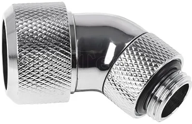 Photo de Raccord à 45° à compression pour Tube Ø16mm - G1/4 Alphacool Eiszapfen (Argent)
