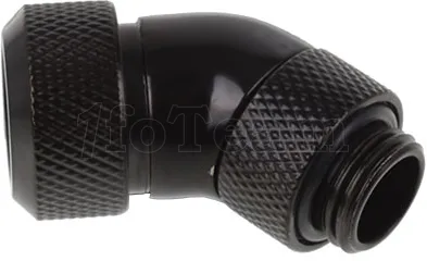 Photo de Raccord rotatif à 45° à compression pour Tube Ø13mm - G1/4 Alphacool Eiszapfen (Noir)