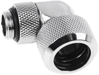 Photo de Raccord rotatif coudé à compression pour Tube Ø16mm - G1/4 Alphacool Eiszapfen (Argent)