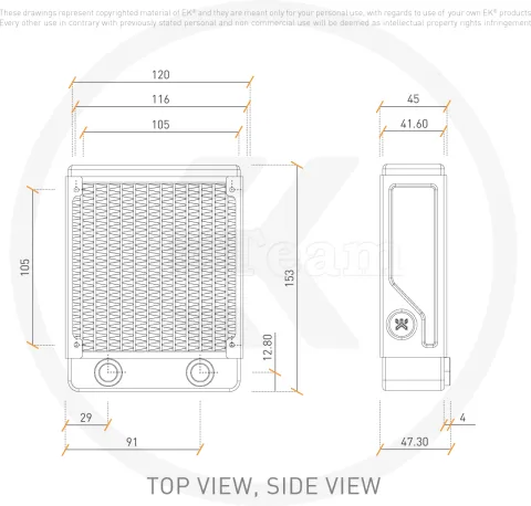 Photo de Radiateur pour watercooling Ekwb EK-CoolStream Classic PE 120mm (Noir)