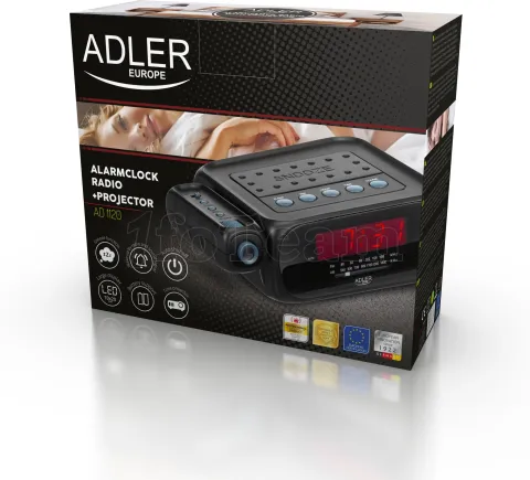 Photo de Radio-réveil Adler AD 1120 avec projecteur LED (Noir)