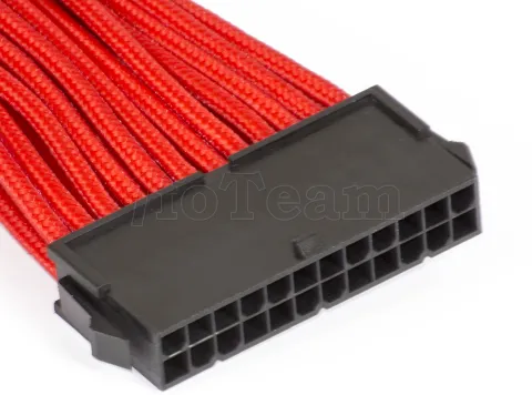 Photo de Rallonge Câble d'alimentation ATX 24 pins Phanteks 50cm (Rouge)