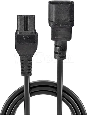 Photo de Rallonge Cable d'Alimentation Lindy C14 vers C15 2m (Noir)