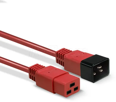 Photo de Rallonge Cable d'alimentation Lindy C19 vers C20 1,5m (Rouge)