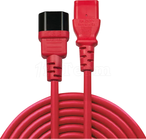 Photo de Rallonge câble d'Alimentation Lindy IEC C14 vers IEC C13 50cm (Rouge)