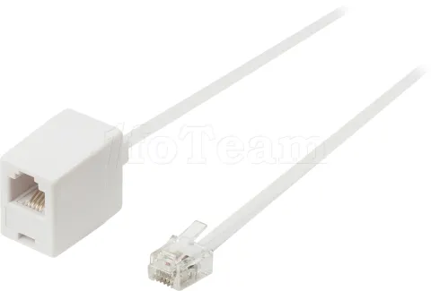 Photo de Rallonge cable RJ11 - 5m M/F (Blanc)