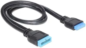 Photo de Rallonge Cable USB 3.0 interne Delock (19 broches) 45cm (Noir)