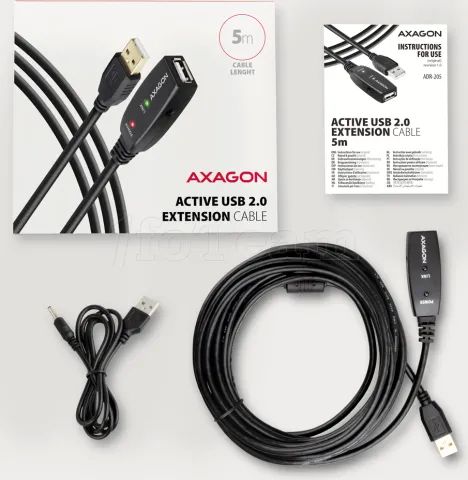 Photo de Rallonge USB 2.0 amplifiée Axagon ADR-205 M/F 5m