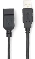Photo de Rallonge USB 2.0 Nedis M/F 1m (Noir)