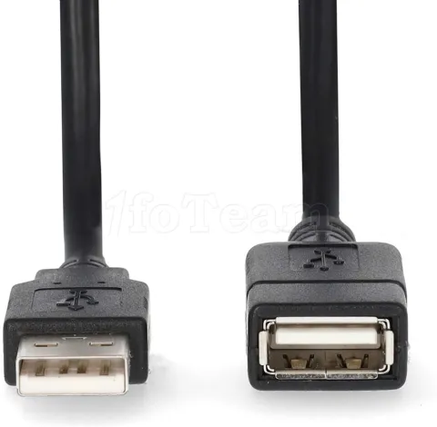 Photo de Rallonge USB 2.0 Nedis M/F 1m (Noir)
