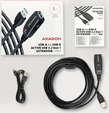 Photo de Rallonge USB 3.0 amplifiée Axagon ADR-305 M/F 5m