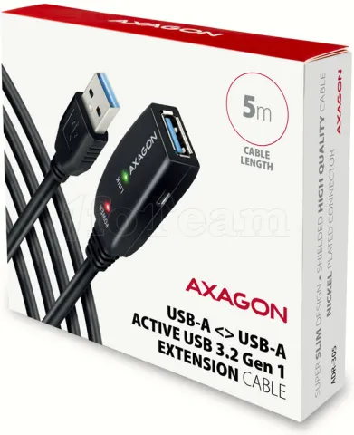 Photo de Rallonge USB 3.0 amplifiée Axagon ADR-305 M/F 5m