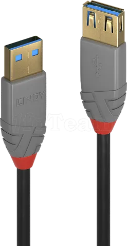 Photo de Rallonge USB 3.0 Lindy - 3m M/F (Gris)