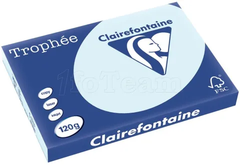 Photo de Ramette 250 feuilles de Papier A3 Clairefontaine Trophée Pastel (120g/m²) (Bleu)