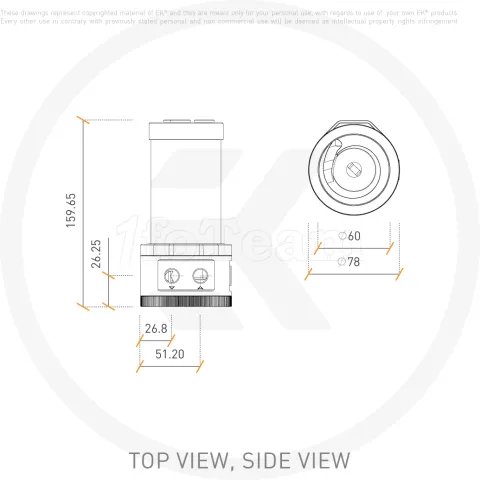 Photo de Réservoir Ekwb EK-Quantum Kinetic TBE 200 D5 RGB (Transparent)