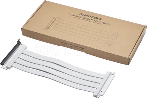 Photo de Riser PCIe 4.0 16X Phanteks Flatline 180° 30cm (Blanc)