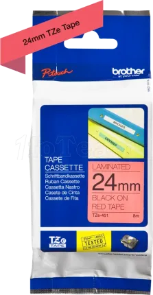 Photo de Ruban encreur Brother P-Touch TZE-451 (Noir/Rouge)