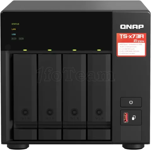 Photo de Serveur NAS Qnap TS-473 8Go - 4 baies (Noir)