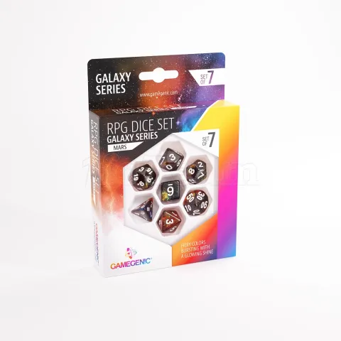 Photo de Set de 7 Dés Jdr Gamegenic - Galaxy Series : Mars