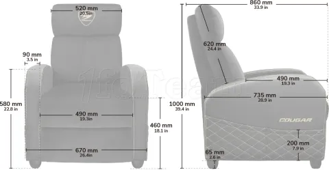 Photo de Sofa Cougar Ranger Elite (Gris)