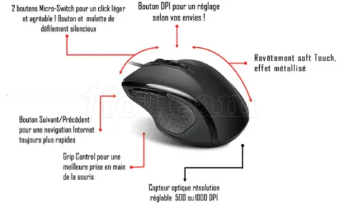 Photo de Souris filaire Advance SHAPE 6D Wired Mouse (Noir)
